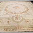 HANDWOVEN 12X15 Aubusson Rug COUNTRY FRENCH PASTEL Beige Cream Carpet OVERSIZE
