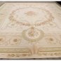 HANDWOVEN 12X15 Aubusson Rug COUNTRY FRENCH PASTEL Beige Cream Carpet OVERSIZE