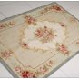 3X5 LIGHT BLUE CREAM French Aubusson Area Rug SHABBY PINK CHIC ROSES Wool Woven