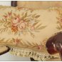 PAIR! Aubusson Rose Pillow French Cottage Cushion PASTEL YELLOW BEIGE CREAM GOLD