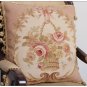 PAIR! 18" SHABBY PINK CHIC Wool Aubusson Cottage Pillow Cushion Velvet BIG SIZE
