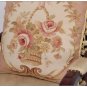 PAIR! 18" SHABBY PINK CHIC Wool Aubusson Cottage Pillow Cushion Velvet BIG SIZE