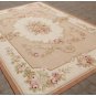 8X10 Shabby French Chic Aubusson Rug LIGHT PINK IVORY CREAM Subtle Pastel Roses