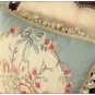 A PAIR 18" BLUE Aubusson Pillow WOOL handmade French Decorative Bedding Cushion