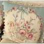 A PAIR 18" BLUE Aubusson Pillow WOOL handmade French Decorative Bedding Cushion