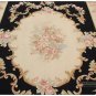 5X8 Aubusson Area Rug Shabby French Chic Home Decor Wool Carpet BLACK CREAM PINK