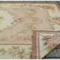5X8 Shabby French Chic Aubusson Rug LIGHT PINK IVORY CREAM Subtle Pastel Roses