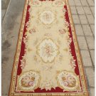 6' / 183cm Runner Rug Chic Aubusson Needlepoint Vintage French Home Decor Carpet