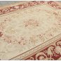 ANTIQUE RED BEIGE 8X10 Aubusson Area Rug CLASSIC FRENCH PASTEL Wool Woven Carpet