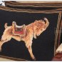 PAIR!! Chic Needlepoint Tapestry Pillow GOLD BLACK Chair bed Cushion WOOL HANDMADE
