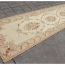 10‘ RUNNER Aubusson Rug ANTIQUE FRENCH PASTEL Wool Handmade French Stair Carpet
