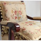 A Pair! RIBBON ROSES Aubusson Pillow Cushion Vintage French Home Decor Cushion