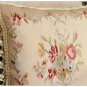 A Pair! RIBBON ROSES Aubusson Pillow Cushion Vintage French Home Decor Cushion
