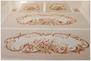 SILK WOOL French Aubusson Tapestry Covers - 20PCS to Upholster 1 SOFA 4 CHAIRS!