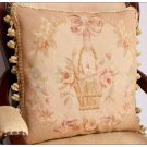 MUTED PASTEL Beige Pink Aubusson Cottage Pillow Shabby French Chic Rose Cushion