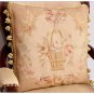 MUTED PASTEL Beige Pink Aubusson Cottage Pillow Shabby French Chic Rose Cushion