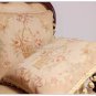 MUTED PASTEL Beige Pink Aubusson Cottage Pillow Shabby French Chic Rose Cushion