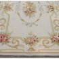 4X6 Pastel Aubusson Area Rug LIGHT GREY GRAY w GOLD PINK Wool French Rose Carpet