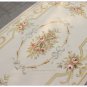 4X6 Pastel Aubusson Area Rug LIGHT GREY GRAY w GOLD PINK Wool French Rose Carpet