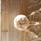 Sold Champagne Ivory Lace Wedding Guest Book, Embroidered White Work Lace Rose Design Handmade