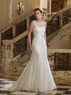 New Style Sleeveless A-line Lace Wedding Dress MC0129
