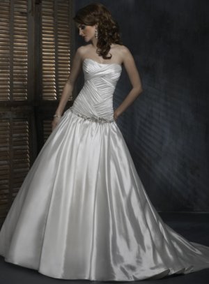 Skillfully Ruched Bodice Strapless A-line Wedding Dress WN0397