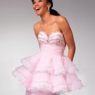Nice Beaded Sweetheart Strapless Mini-length Wedding Dress DS0018