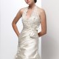 Halter V-neck A-line Satin Wedding Dress AI0006
