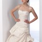 Beaded Neckline Strapless Stack-up Taffeta Wedding Dress AI0009