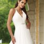 Beaded Halter V-neck Chiffon Wedding Dress MC0006