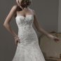 Detachable Sleeves Nice Beaded A-line Wedding Dress WM0002