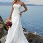 Asymmetrically Wraped Strapless A-line Chiffon Wedding Dress WM0007