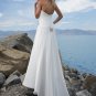 Asymmetrically Wraped Strapless A-line Chiffon Wedding Dress WM0007