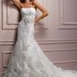 Gorgeous Flowers Decorated Strapless Wedding Dress WM0012