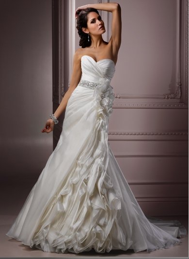 Beaded Empire Strapless Sweetheart Wedding Dress WM0025