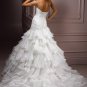 Asymmetrically Wraped Strapless A-line Multi-layer Wedding Dress WM0030