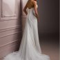 Flowers Decorated Sweetheart Strapless A-line Chiffon Wedding Dress WM0034