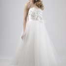 Flowers Bodice Sweetheart Strapless Short Wedding Dress AS0024