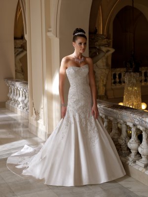MC1007 Sweetheart Strapless A-line Satin Wedding Dress