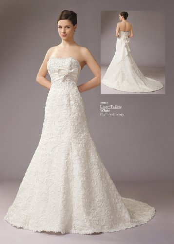 Strapless Empire A-line Lace Wedding Dress AM0013