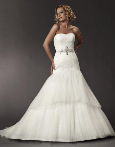 Beaded Slight Sweetheart Strapless Wedding Dress JC0024