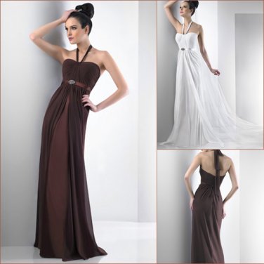 BJ0005 Halter Chiffon Full-length Wedding Dress