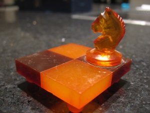 VINTAGE RUSSIAN BALTIC AMBER CHESS HORSE FIGURINE USSR