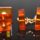 VINTAGE RUSSIAN BALTIC CHERRY AMBER CUFFLINKS USSR EXPO'67
