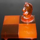 VINTAGE RUSSIAN SOVIET BALTIC CHERRY AMBER CHESS HORSE FIGURINE USSR 1967 EXPO