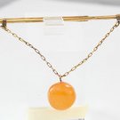 VINTAGE RUSSIAN 875 SILVER GOLD PLATED BALTIC AMBER TIE CLIP USSR SOVIET EXPO'67