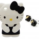 Hello kitty 3D Black Ipod Touch 4 4th Generation Soft Silicone Case Cover / Free Headphones