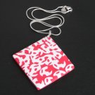 Salmon Pink and White Diamond Shaped Necklace