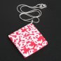 Salmon Pink and White Diamond Shaped Necklace