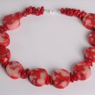 Red and Sheer Tone Necklace
